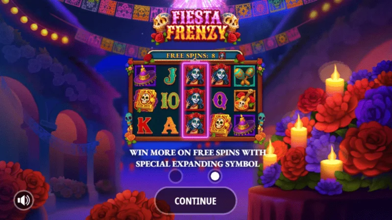 Fiesta Frenzy - glavni meni in nastavitve stave